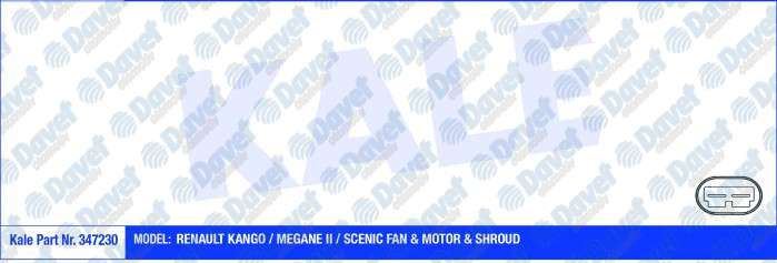 KALE 347230 Fan Motoru Renault Kangoo / Megane Ii / Scenic (Fan-Motor-Davlumbaz)